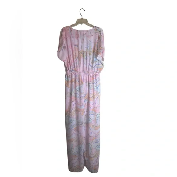 Buddy Love Light Pink Marble Private Yacht Maxi Dress NWT Sz L - Picture 11 of 13